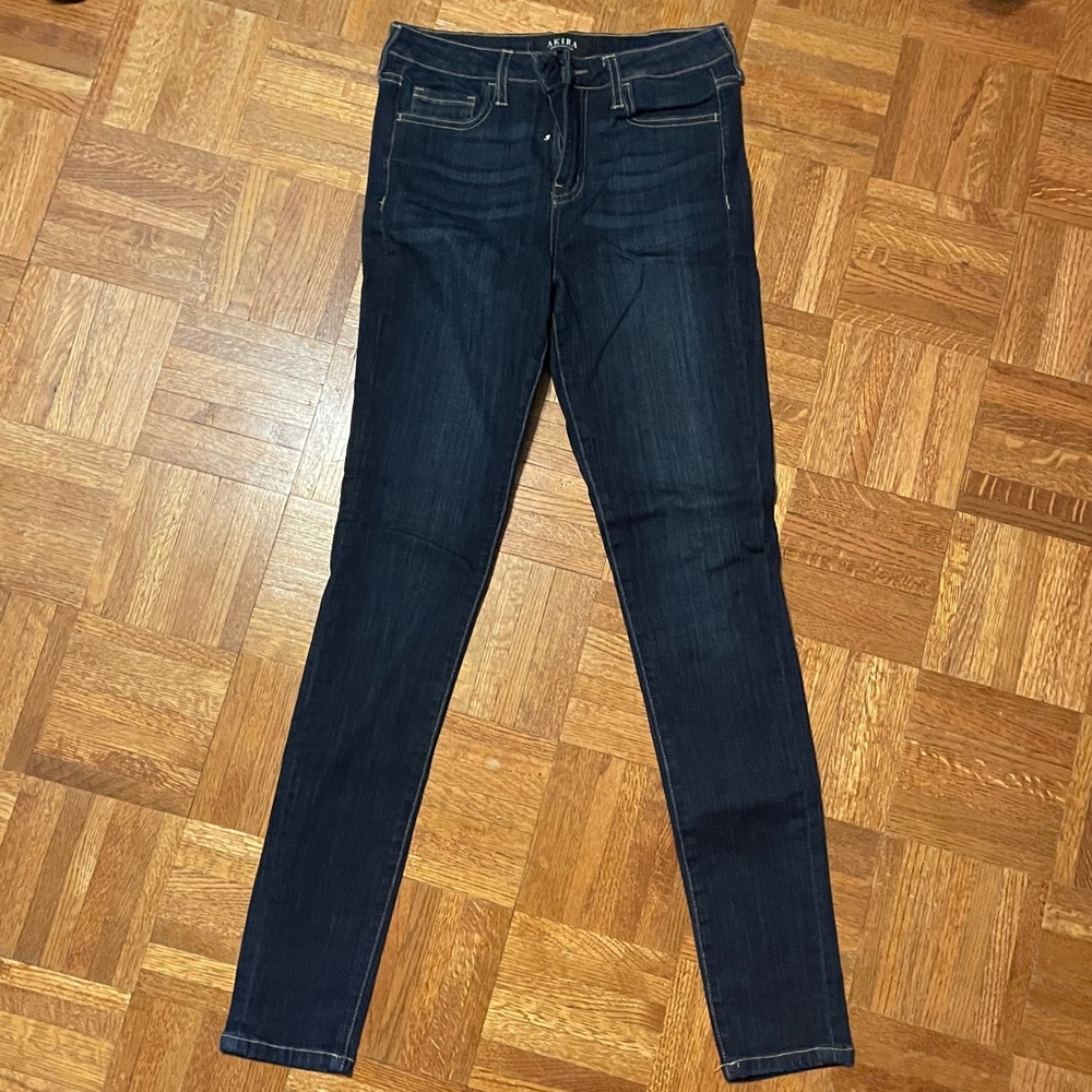 deep blue stretch jeans